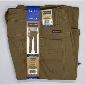 Legendary Outfitters Men’s 36X32 Brown Tan Stretch Canvas Pants NWT Relaxed Fit